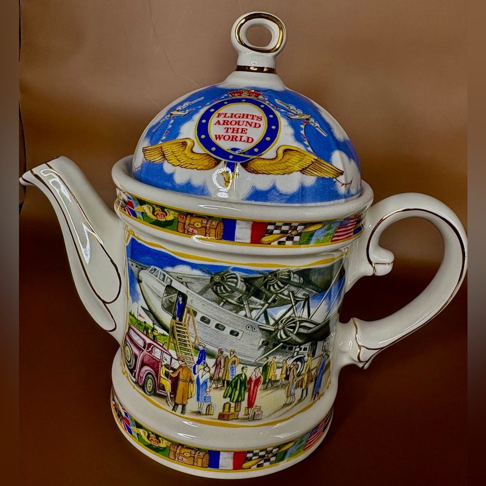 Sadler Collectible Teapot- “ Flights Around the World”